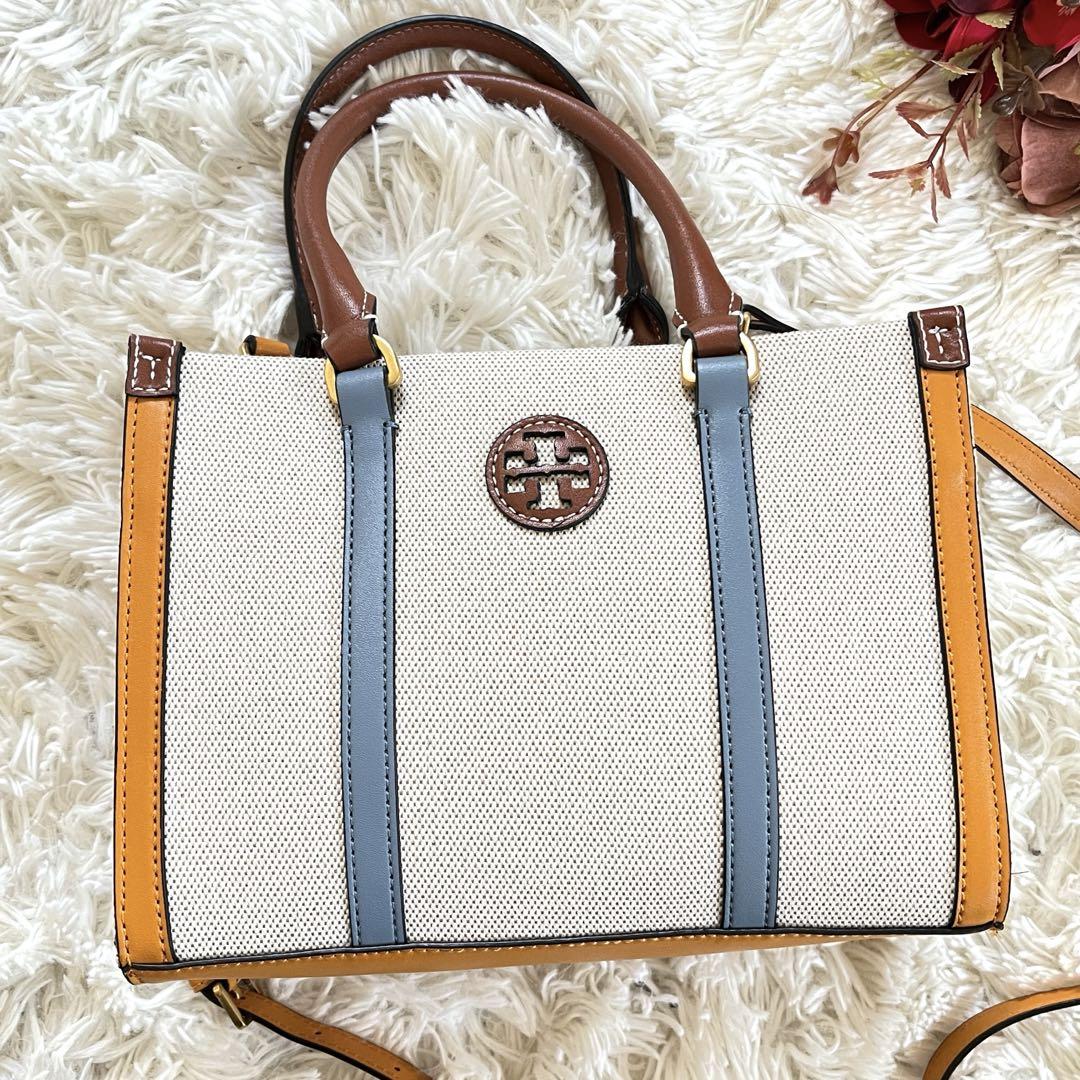 超美品♡トリバーチ  キャンパス  配色  ショルダーバック