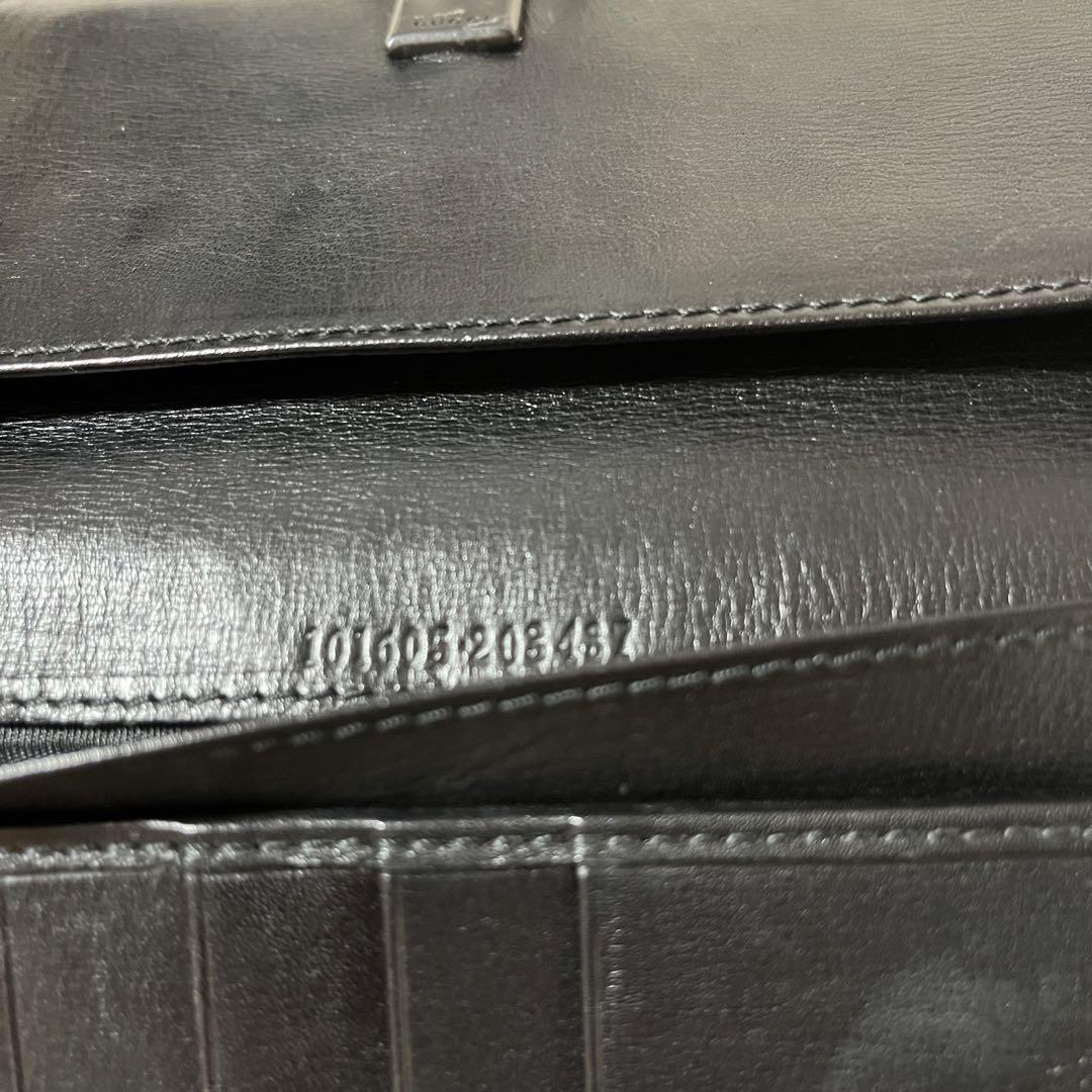 レア✨ グッチ GUCCI レザー 長財布 黒 ブラックGGロゴ クリップ