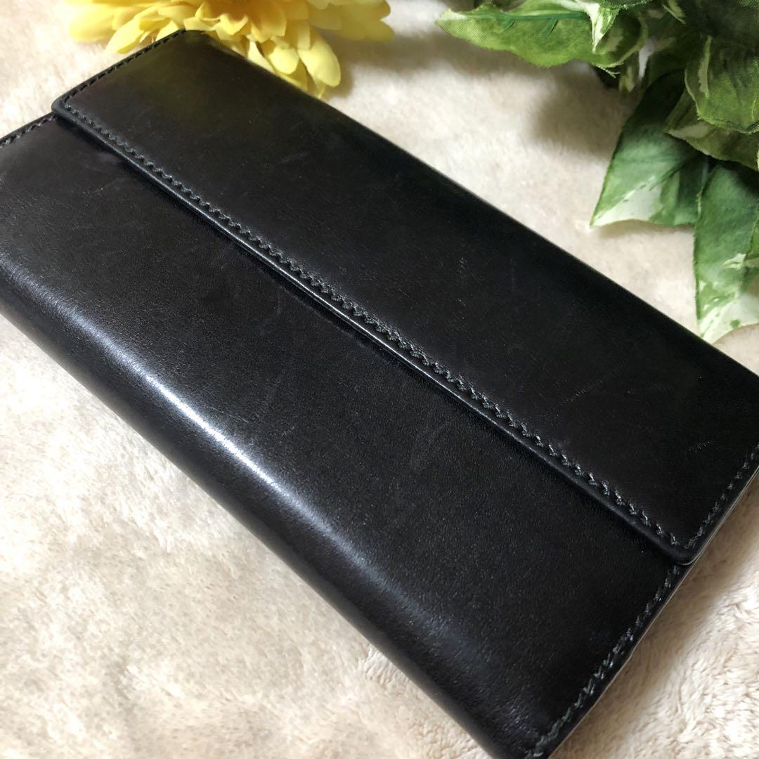レア✨ グッチ GUCCI レザー 長財布 黒 ブラックGGロゴ クリップ