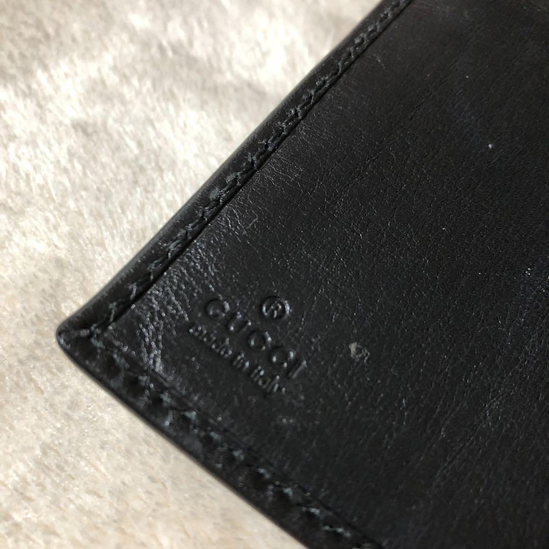 レア✨ グッチ GUCCI レザー 長財布 黒 ブラックGGロゴ クリップ