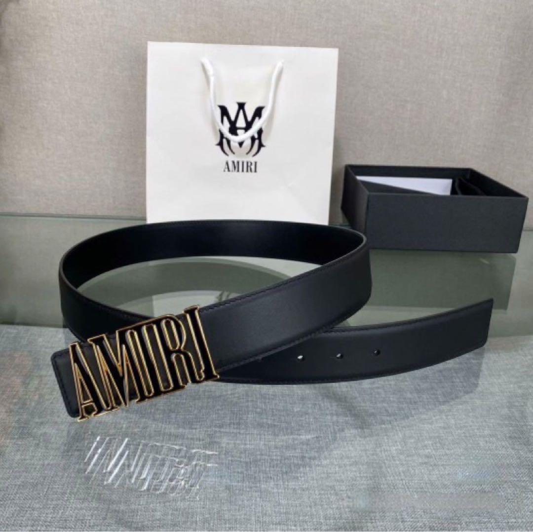 AMIRI アミリ　ブラック ロゴベルト
