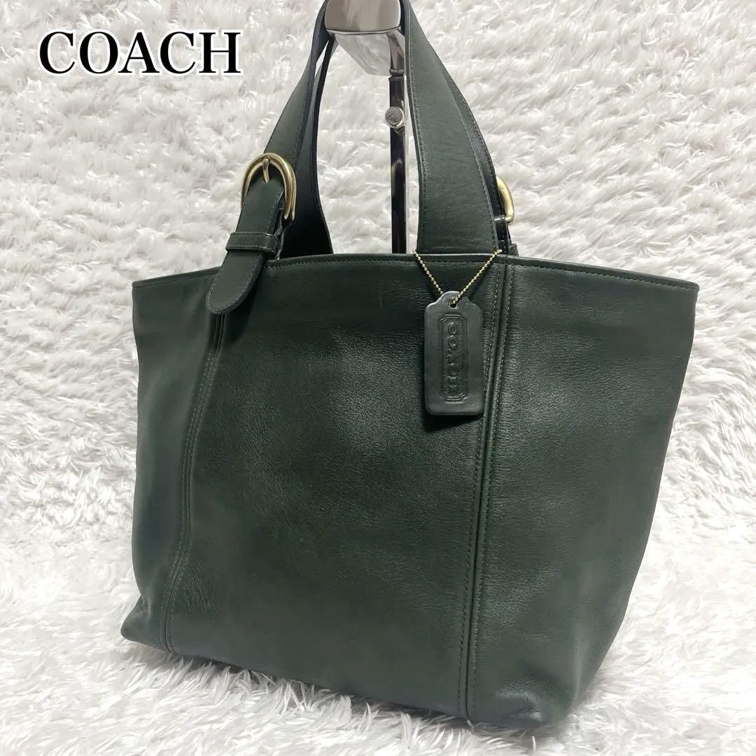 COACH コーチ　ソーホー　ハンドバッグ　レザー　グリーン　緑　希少　レア　革 コーチ COACH バッグ ハンド ミニ オールド レザー 緑 グリーン