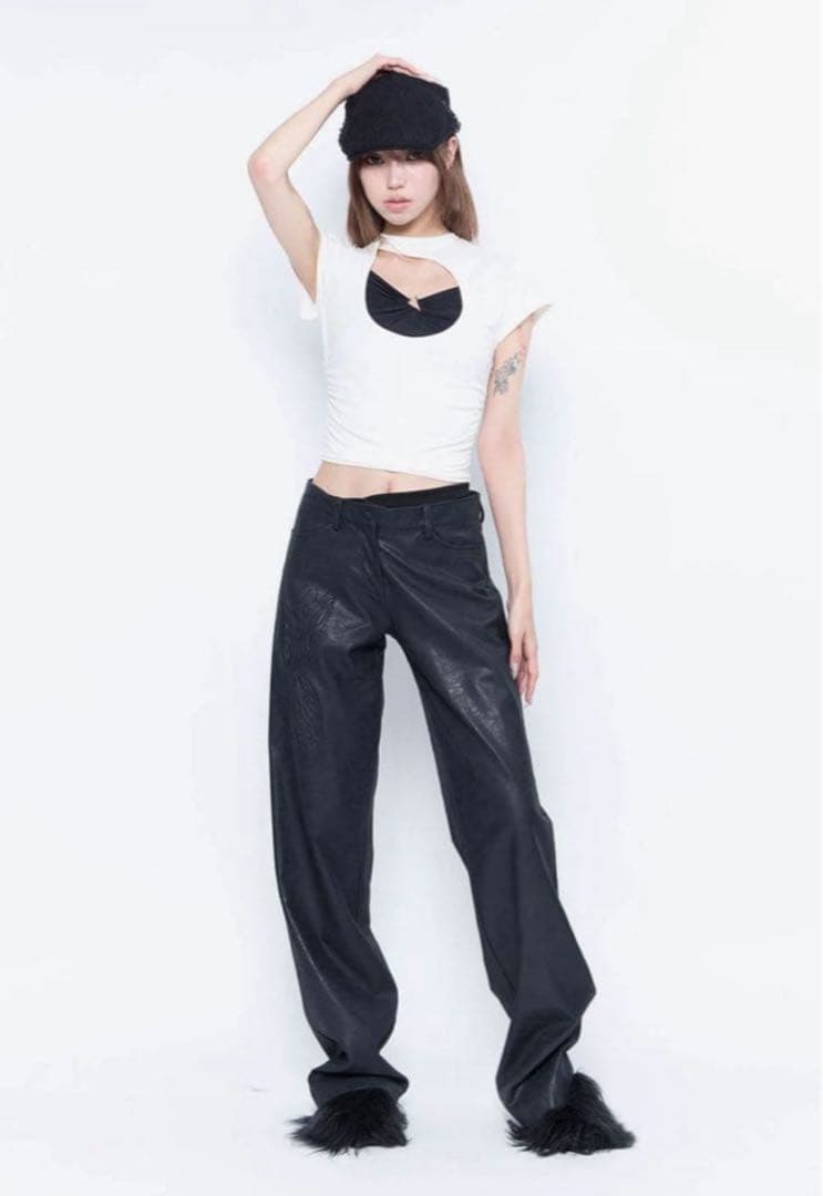 THEREDTHREAD S butterfly leather pants