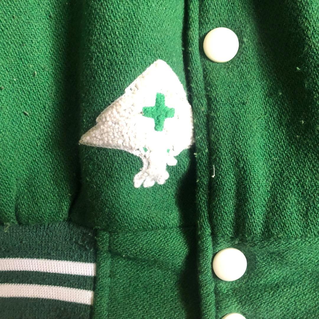 LRG刺繍ビッグロゴ袖レザー肉厚スタジャンB系HIPHOP2XL