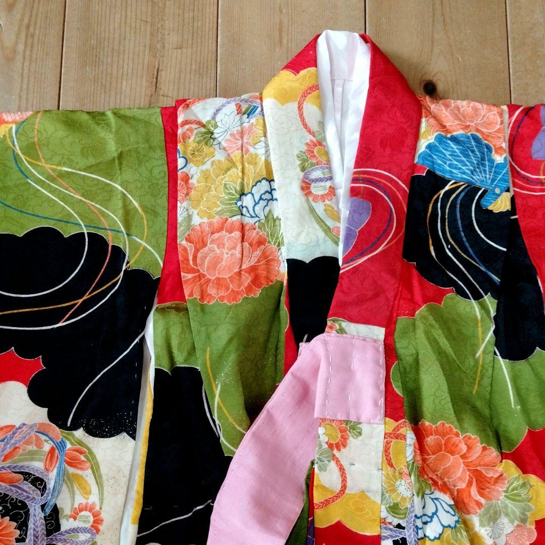 女の子３歳アンティーク着物/作り帯/草履/帯揚げ
作り帯　草履　帯揚げ　セット