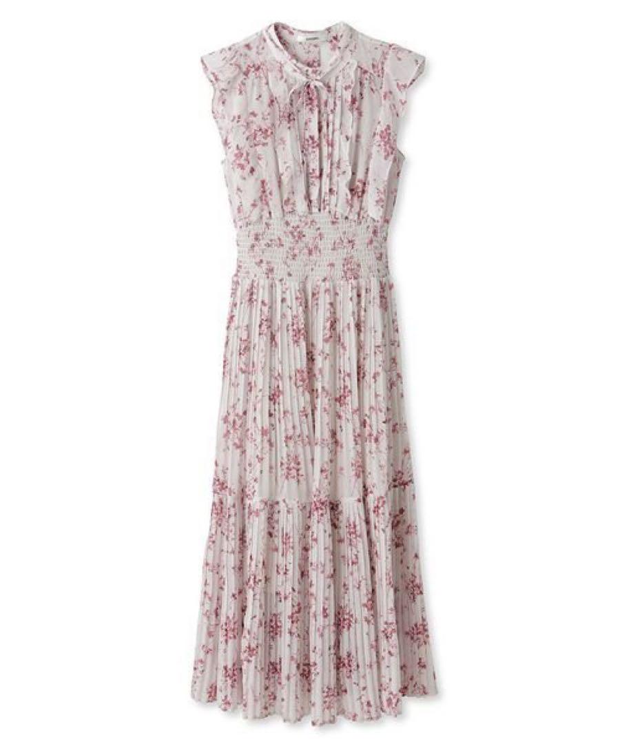 美品❤️SNIDELスナイデルSustainableフリルプリントワンピース