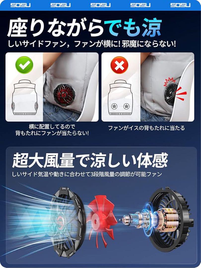 【新品】40000mAh大容量バッテリー 作業服 空調作業服 空調服PSE認証済