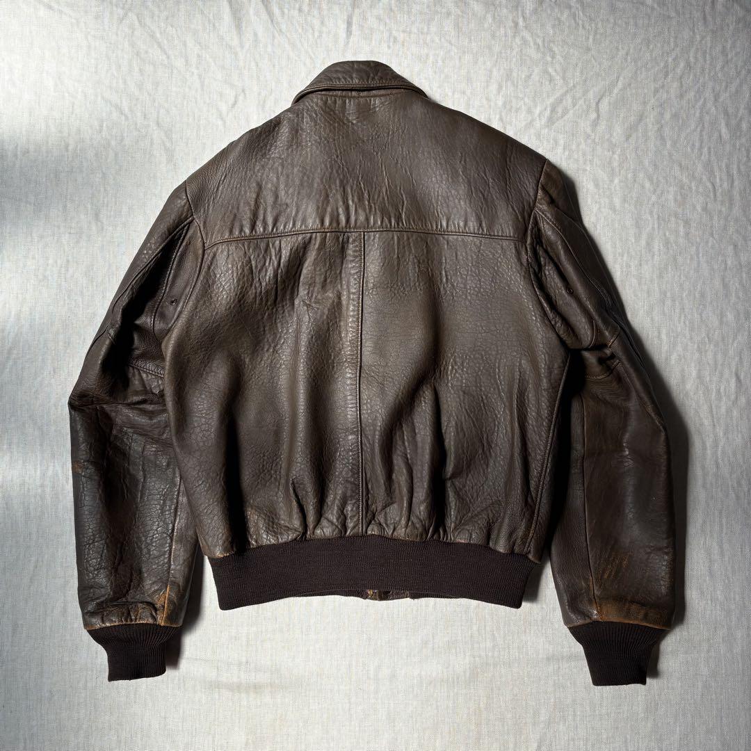 80’s Schott A-2 ブラウン レザージャケット ヴィンテージ 38
