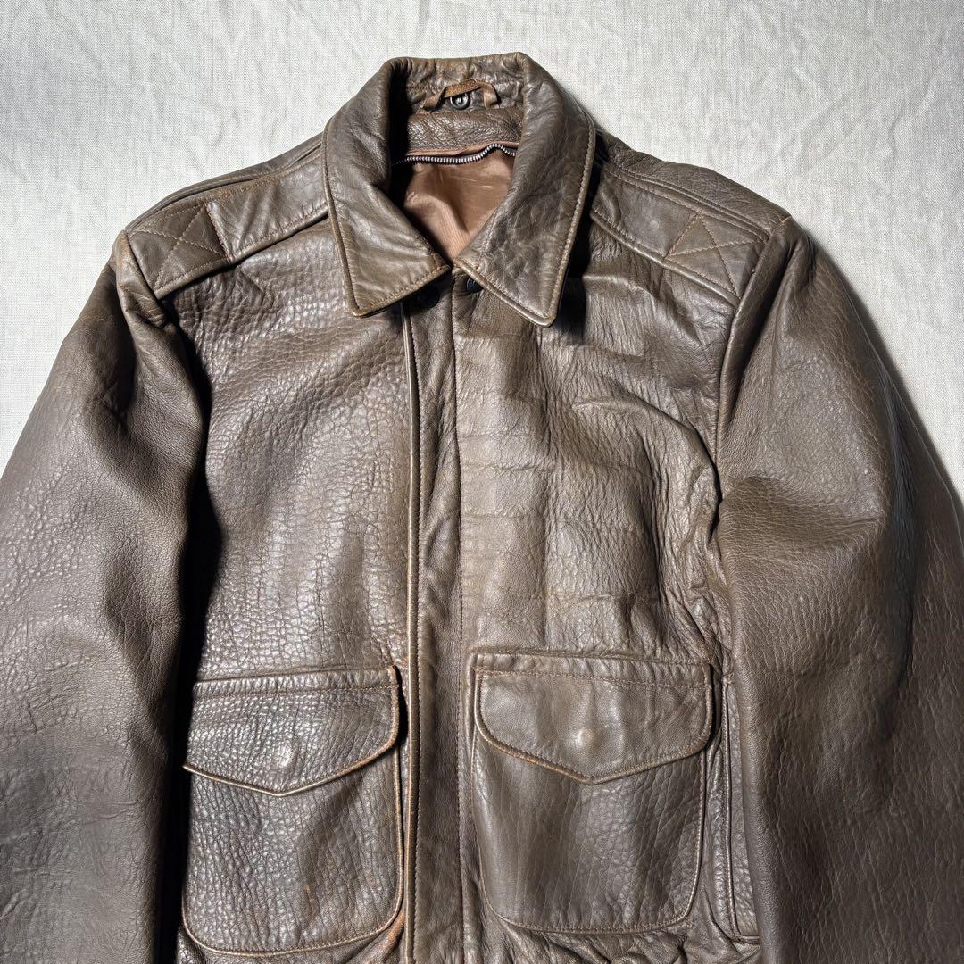 80’s Schott A-2 ブラウン レザージャケット ヴィンテージ 38