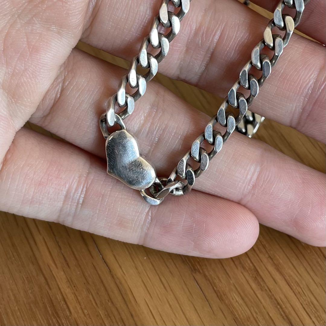 vintage silver925 heart chain necklace