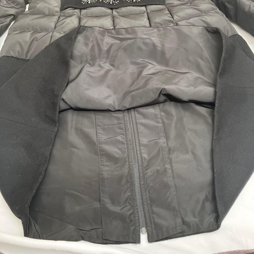 未使用級★スーパービューティー★ダウンコート ビジュー ロングコート　42