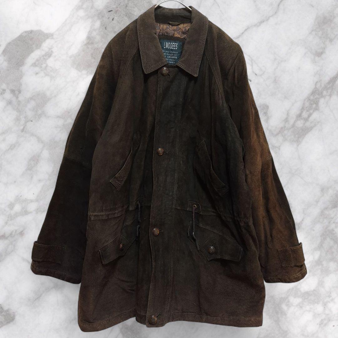 LMOGEES ピッグスエード 豚革 ジャケット ジップアップ LL VINTAGE