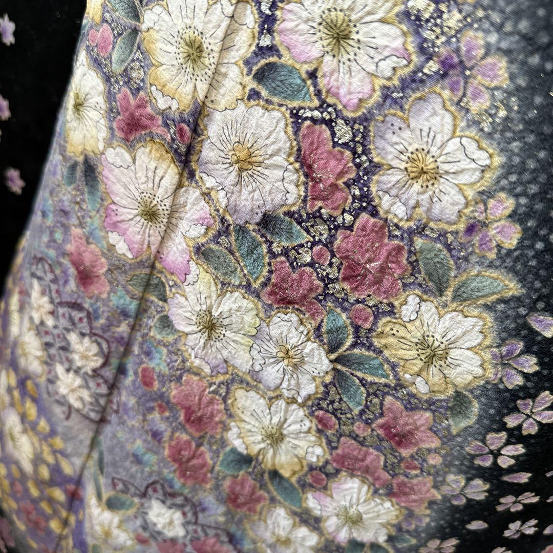 ◾️極上の赤辻が花、盛金加工、金彩加工、豪華銀通し地フルセット 振袖 豪華 辻ヶ花 絞り 金彩 銀通しぼかし八掛 身丈162cm 撥水