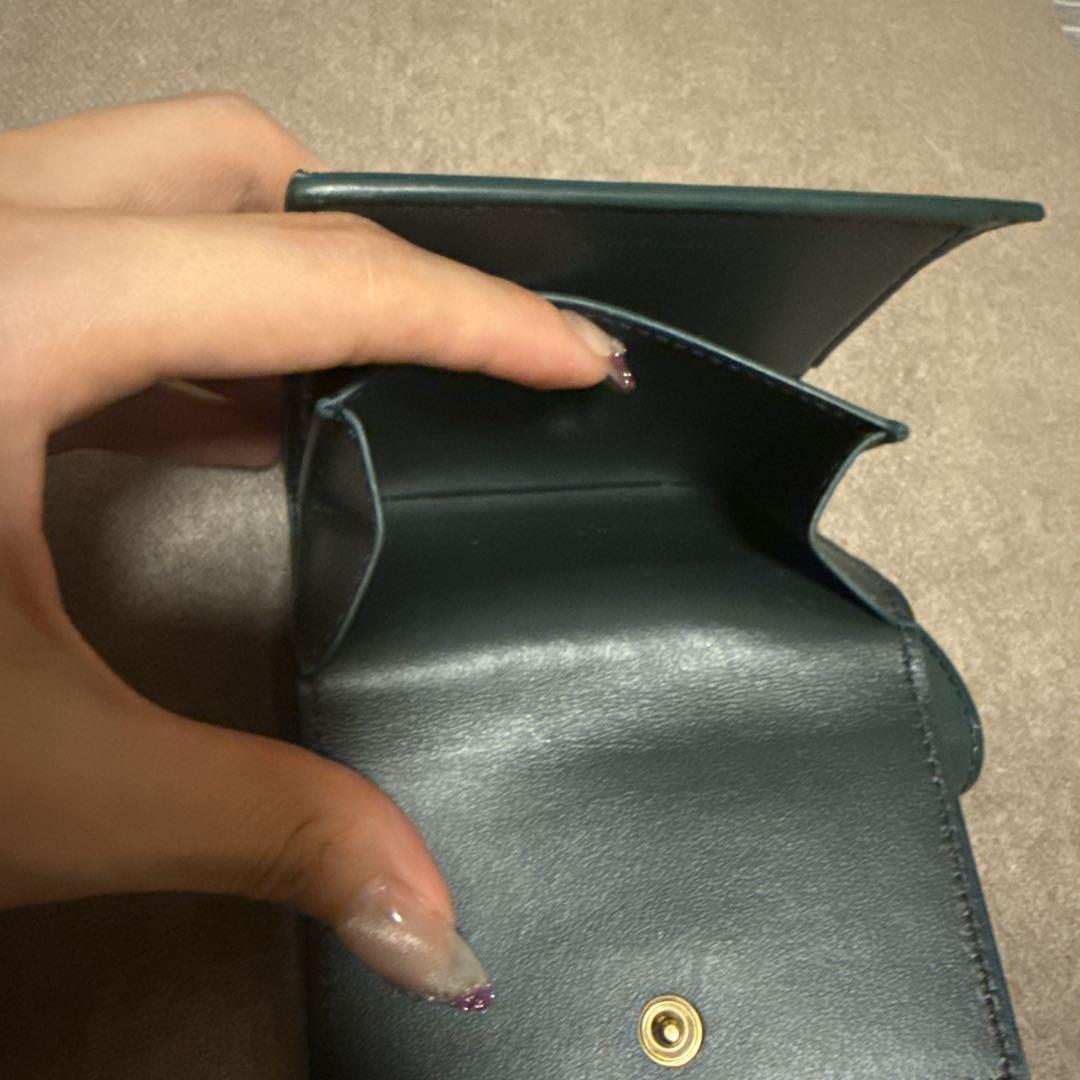 CELINE トリオンフ ダークグリーン 三つ折り財布 保存袋付き