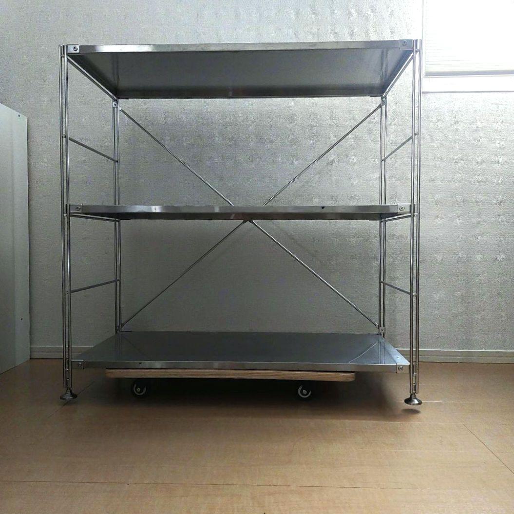 MUJI丨ステンレスユニットシェルフ ワイド 小 2段 86×41×83