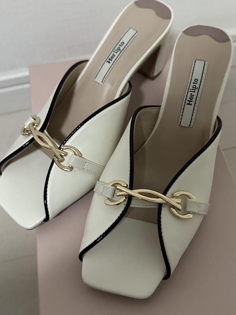 Herlipto Bit Square-Toe Mules 37 vanilla