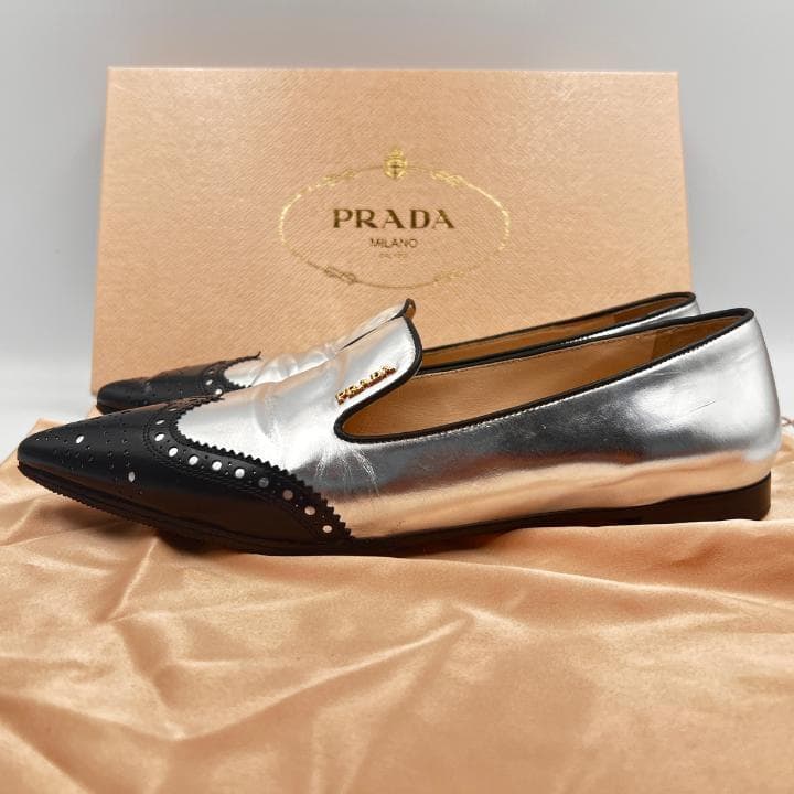 sparkles:超美品:sparkles:プラダ パンプス ローファー カッター 靴