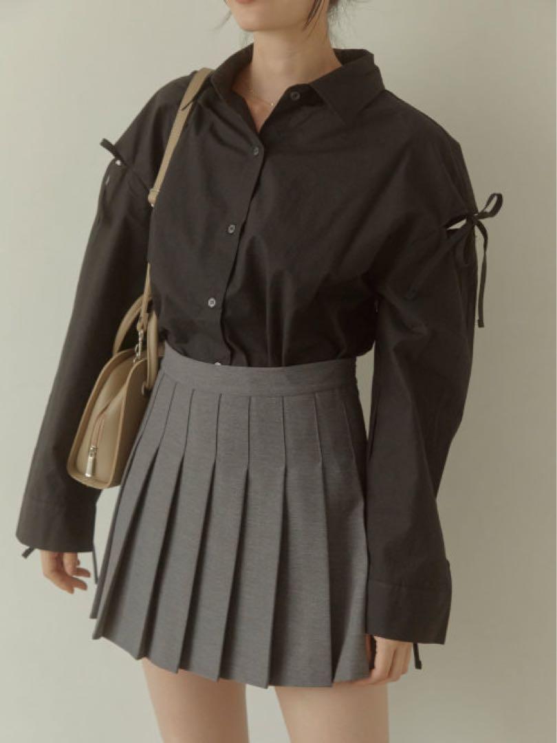 【ユンスル】Pleats trapeze mini スカート