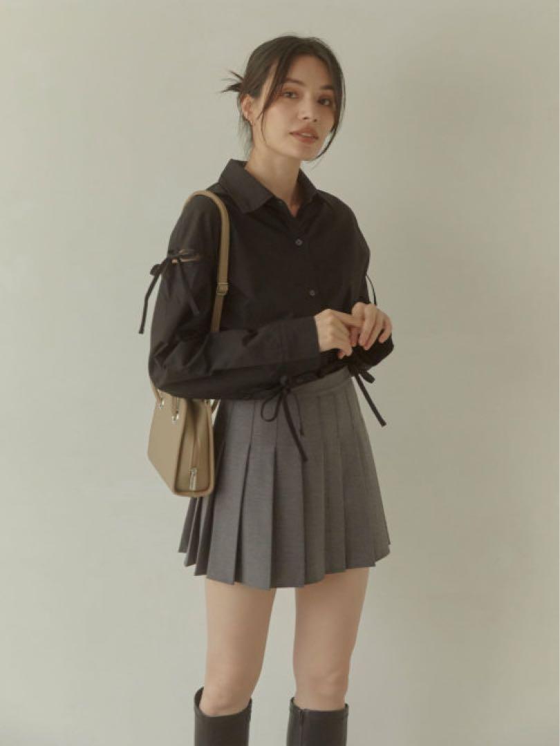 【ユンスル】Pleats trapeze mini スカート