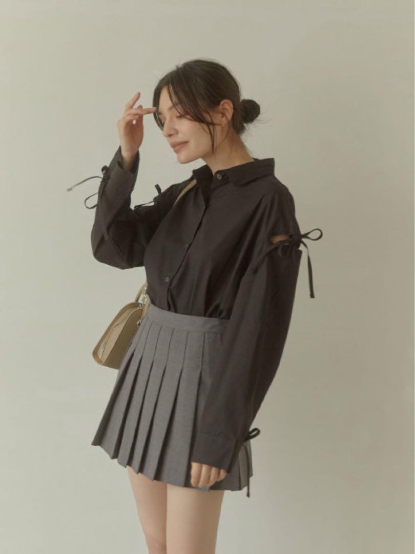 【ユンスル】Pleats trapeze mini スカート