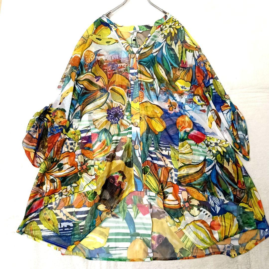★新品★ Desigual デシグアル XL シースルージャケット マルチカラー
