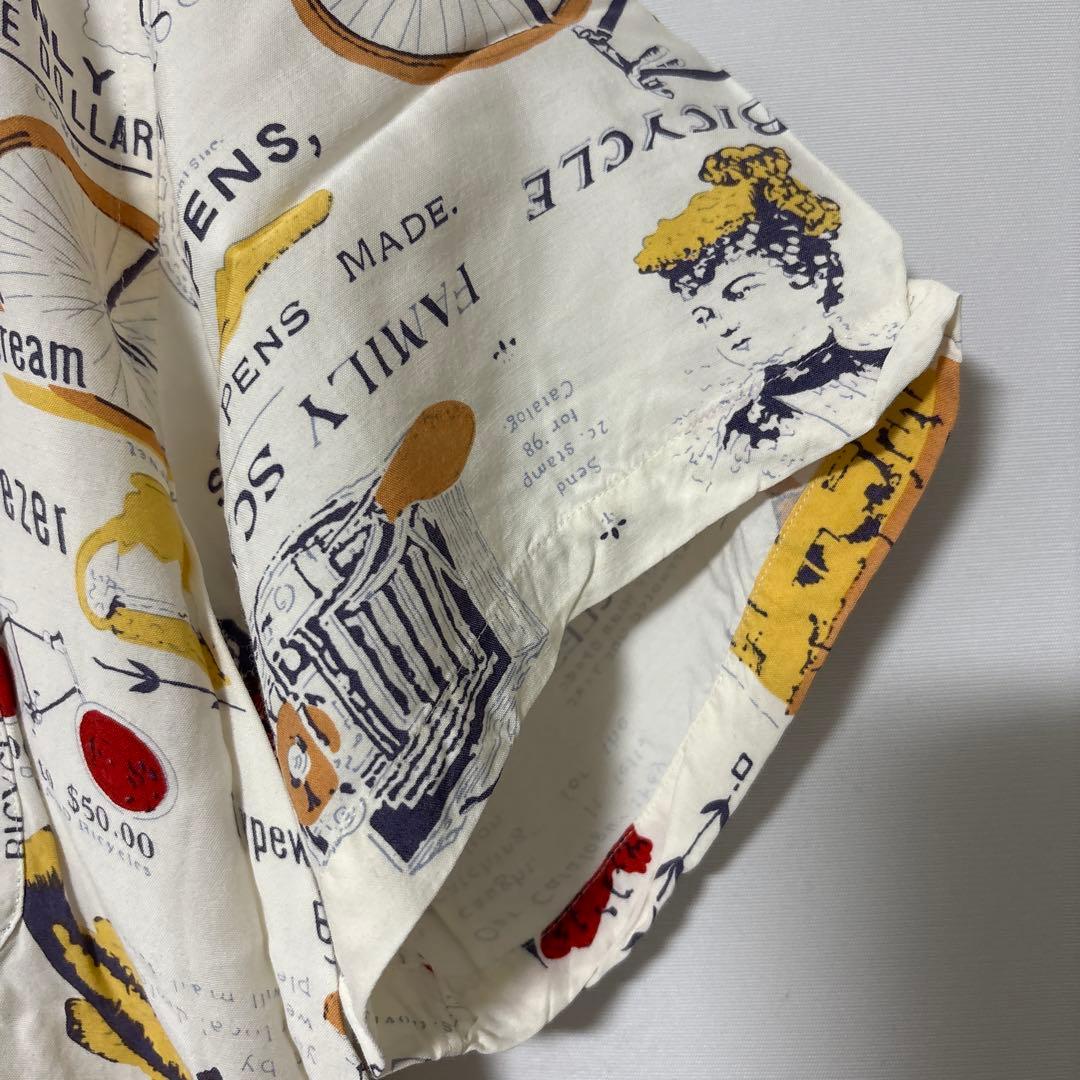 80s 90s MENS BIGI メンズビギ レーヨン オープンシャツ 総柄