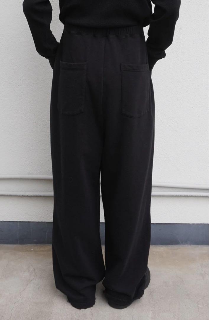 アンセルム ANCELLM TUCK SWEAT PANTS - BLACK