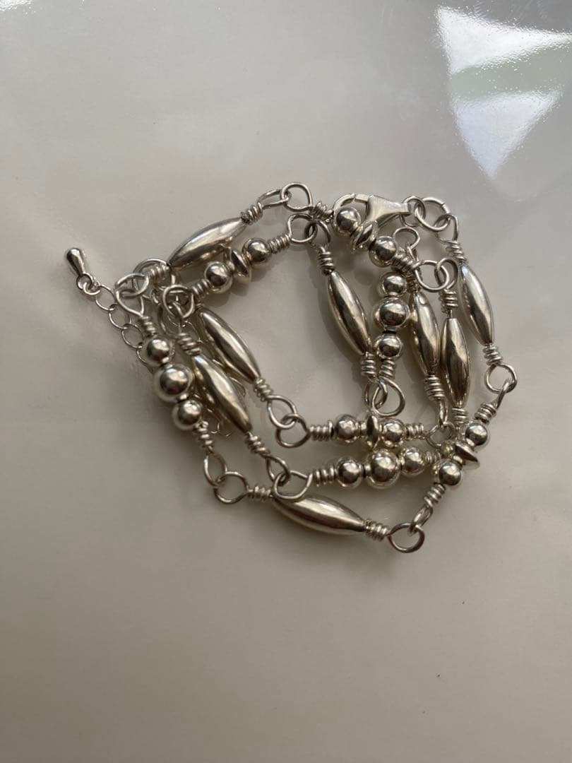 silver シルバー 925 ビーズ ワイヤー ネックレス チョーカー 40 silver シルバー 925 ビーズ ワイヤー ネックレス チョーカー 40