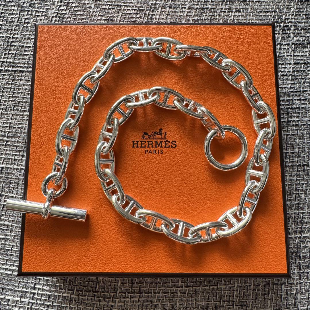 Hermes エルメス　シルバー　シェーヌダンクル　ネックレス　GM29コマ