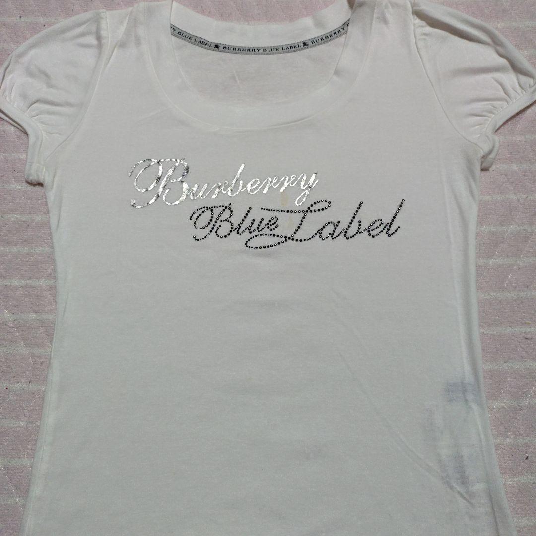 BURBERRY BLUE LABEL 半袖　tシャツ フレンチスリーブ BURBERRY BLUE LABEL バーバリー 半袖 ロゴプリント Tシャツ