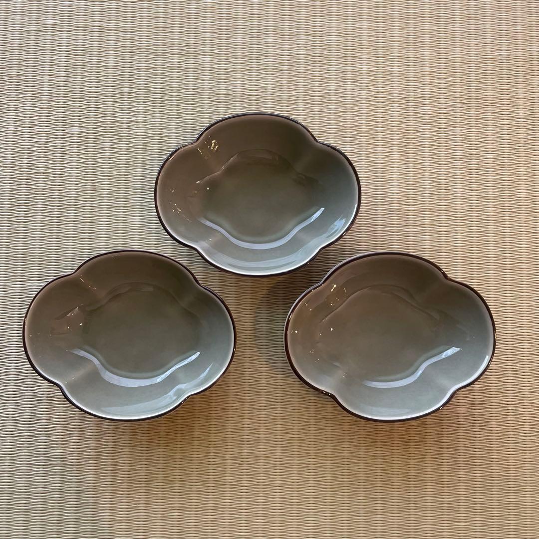 深川製磁 百年庵 茶灰釉 猪口揃 3個♥に近い