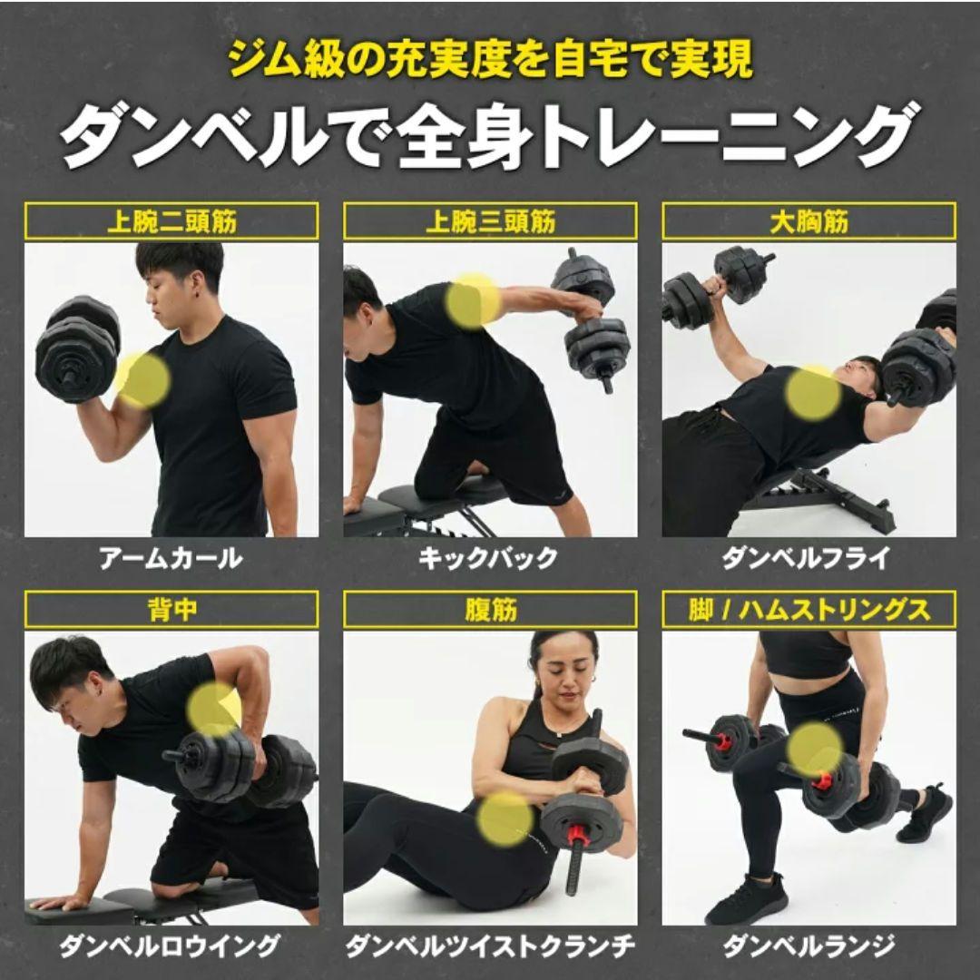 ダンベル バーベル 20kg✕2 STEADY 可変式 ウエイト トレーニング