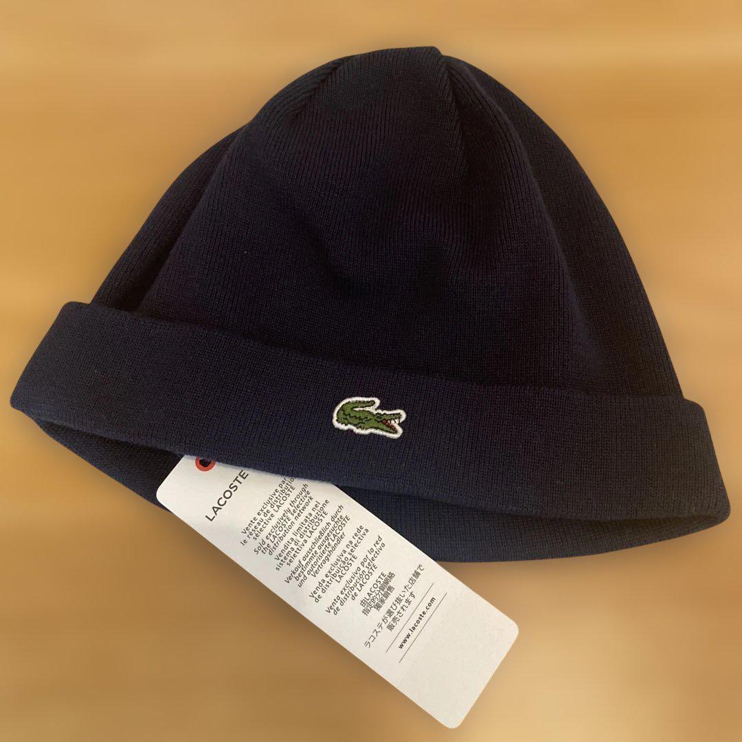 希少【90's】LACOSTE ラコステ ニット帽 ビーニー 古着 OLD