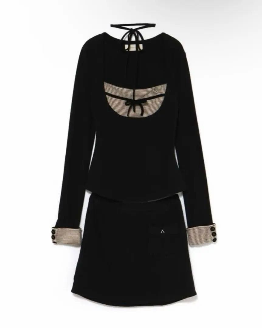 andmary Aiden baby ribbon set up black