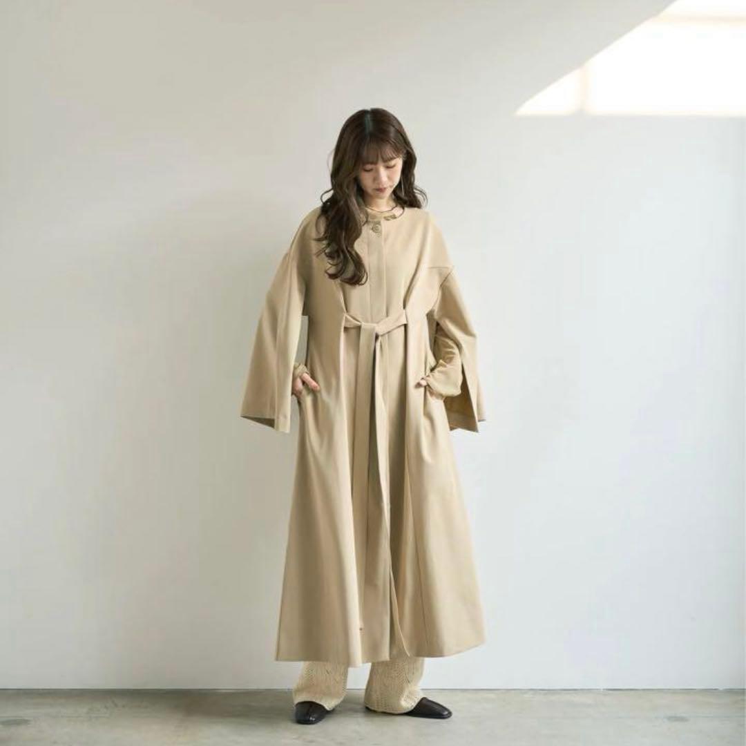 Eaphi slit sleeve coat one-piece