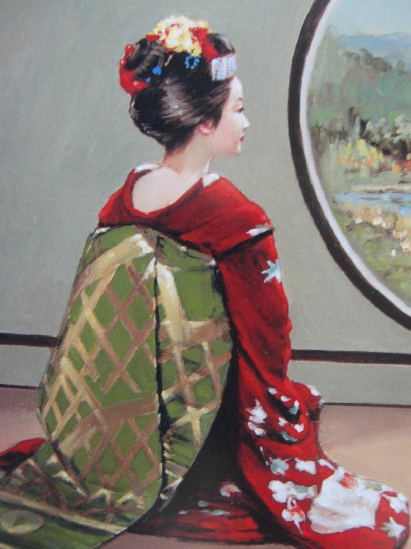 【限定特価】 荒木 義太郎「舞妓（窓）」、人気作品、希少画集・額装画、新品 絵画