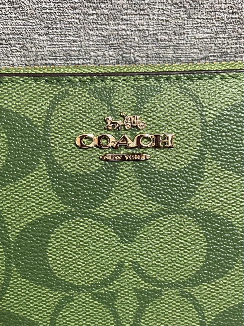 coach 長財布　シグネチャーグリーン　新作　メンズ　レディース　プレゼント
