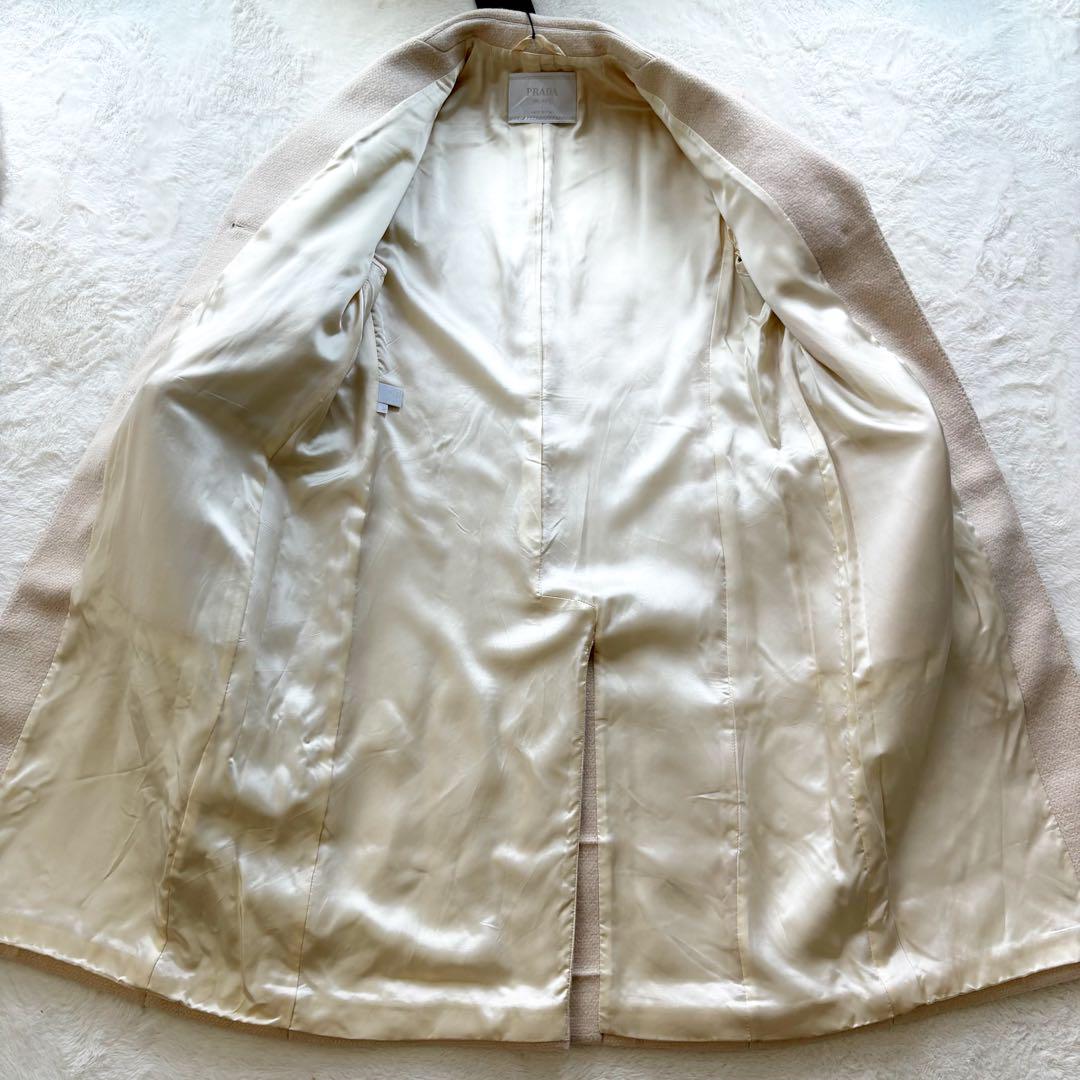 プラダ チェスターコート ロングコート サイズ感2XL アイボリー