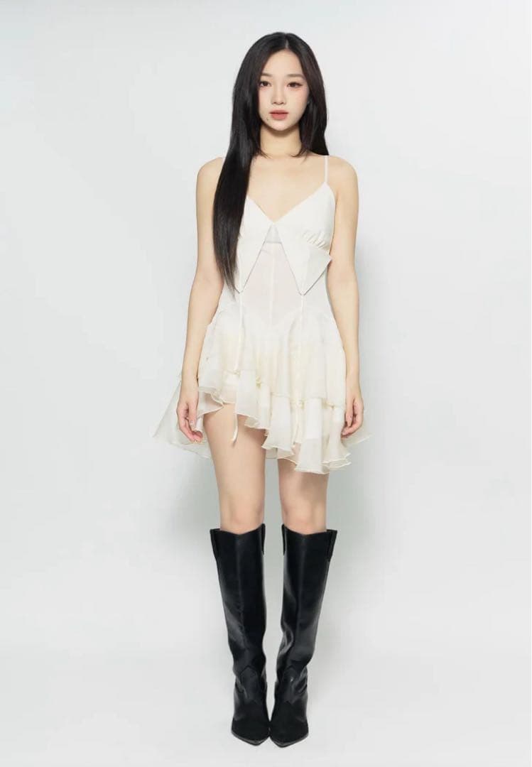 theredthread S layered ruffle dress miniFREE SIZE・MELT THE LADY