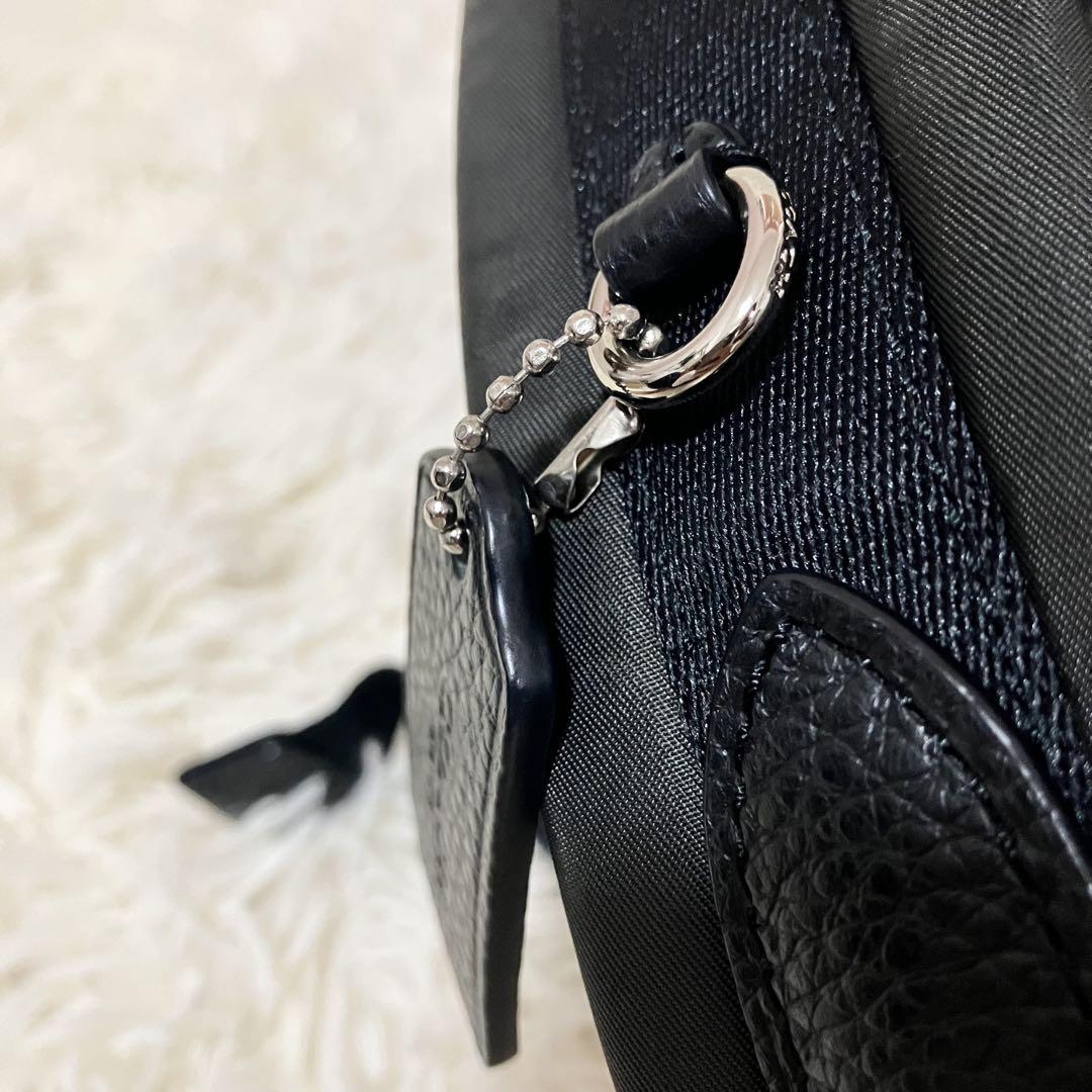 極美品＊COACHリュック ナイロン レザー 花柄 ブラック Cロゴ