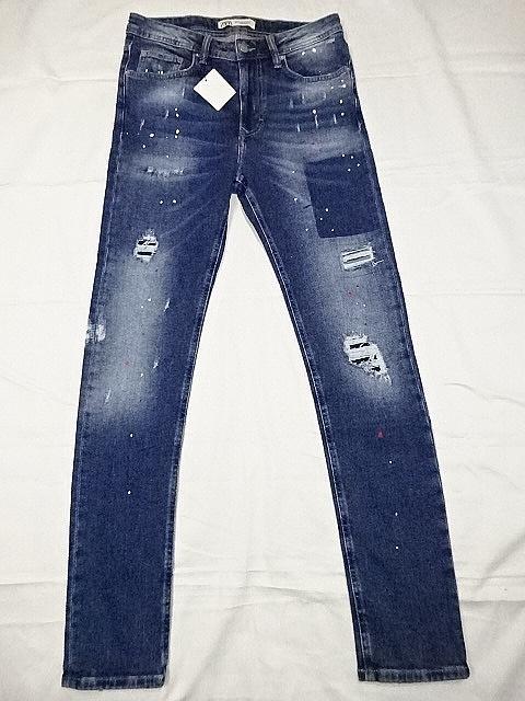 新品☆ZARA☆スプラッターペイントリメイク加工スキニー☆30☆ウェスト約80