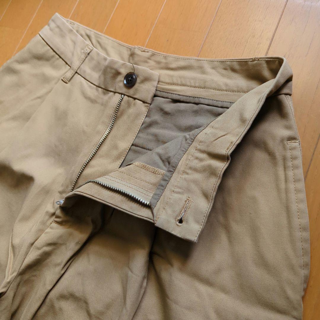 愛用 MB ハイエンドワイドスラックス コットンチノパンツ ベージュ S パンツ