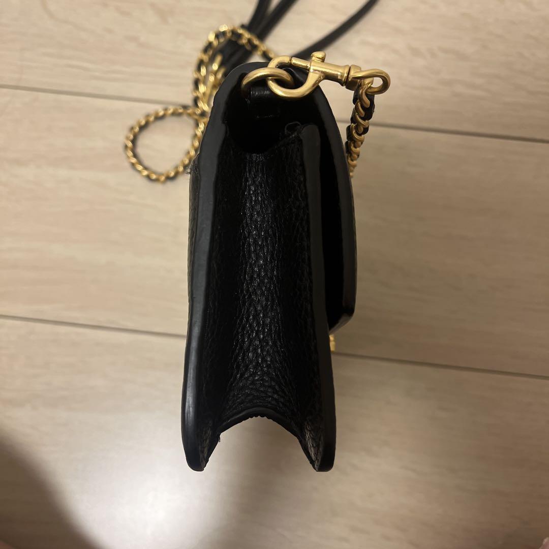 Tory Burch ブラックレザー ショルダーバッグ - メルカリ