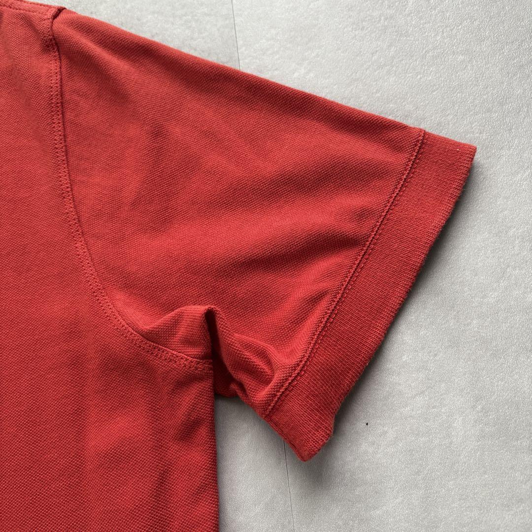 ストーンアイランド ポロシャツ 刺繍ロゴ 製品染め SLIM FIT 朱色【M】