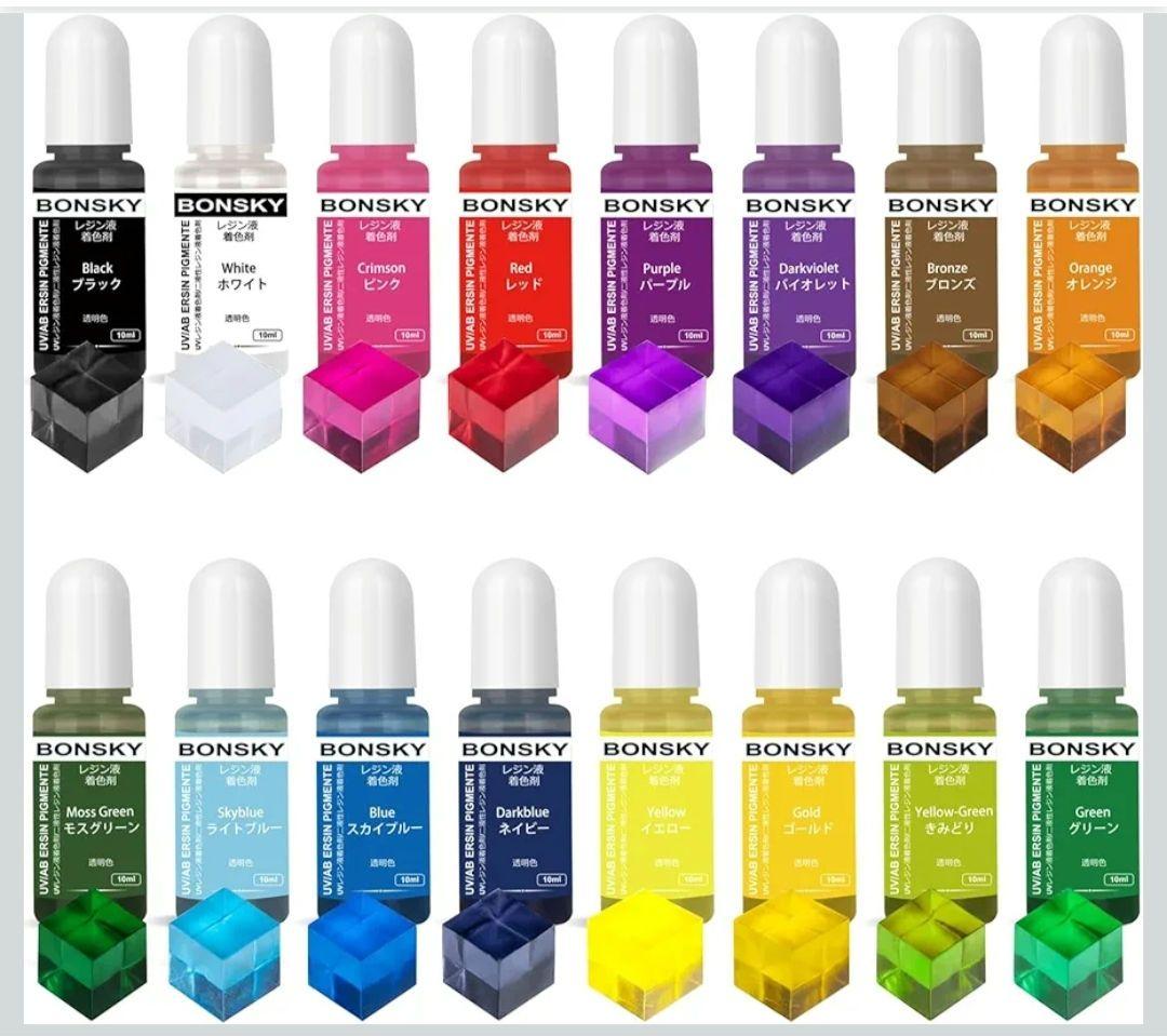 未使用⭐ レジン 着色剤 レジン液 着色剤 16色 10ml UVレジン用染料