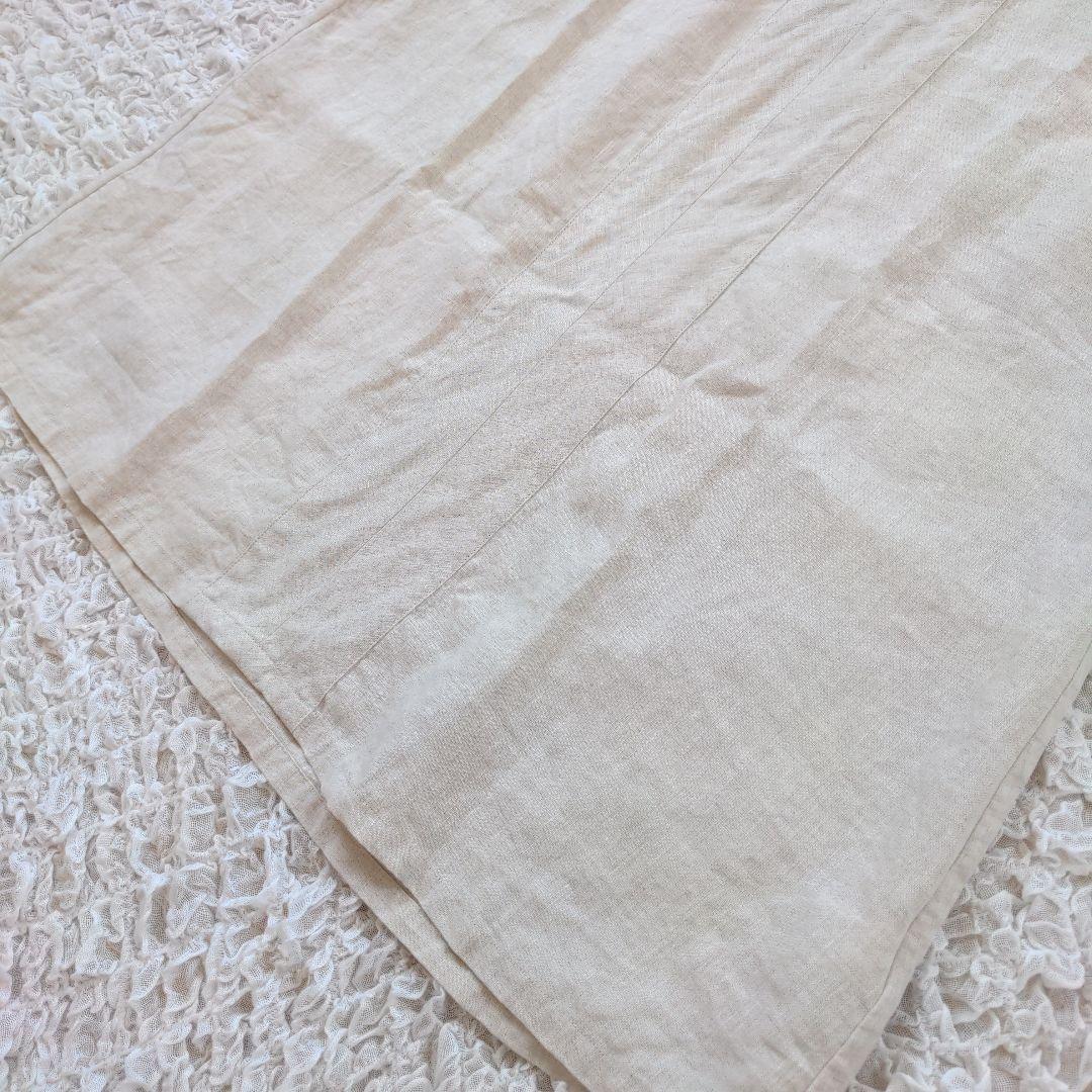 【美品】08mab　ゆったりリネン100% ロングワンピース　半袖
