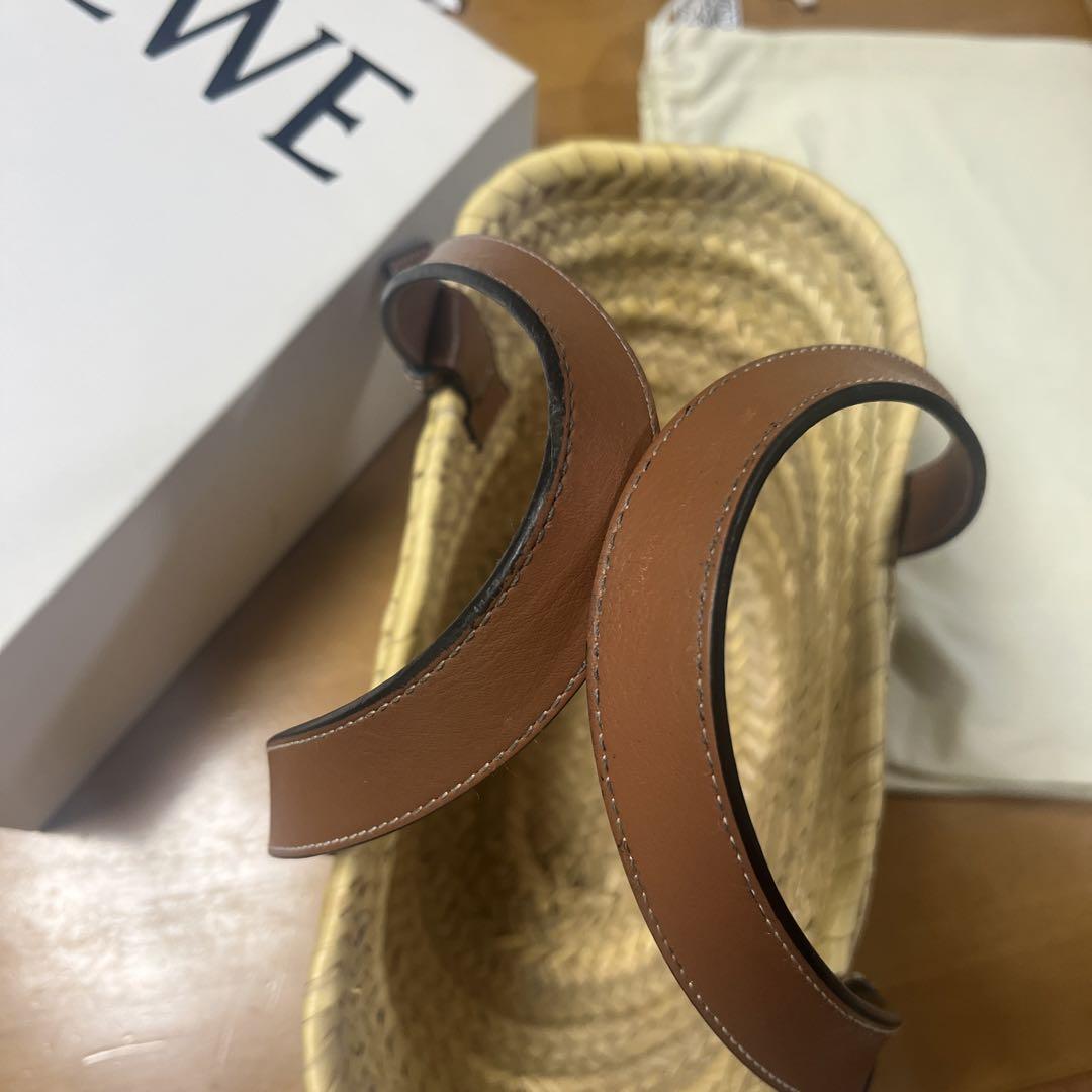 LOEWE かごバッグ ストロー レザー