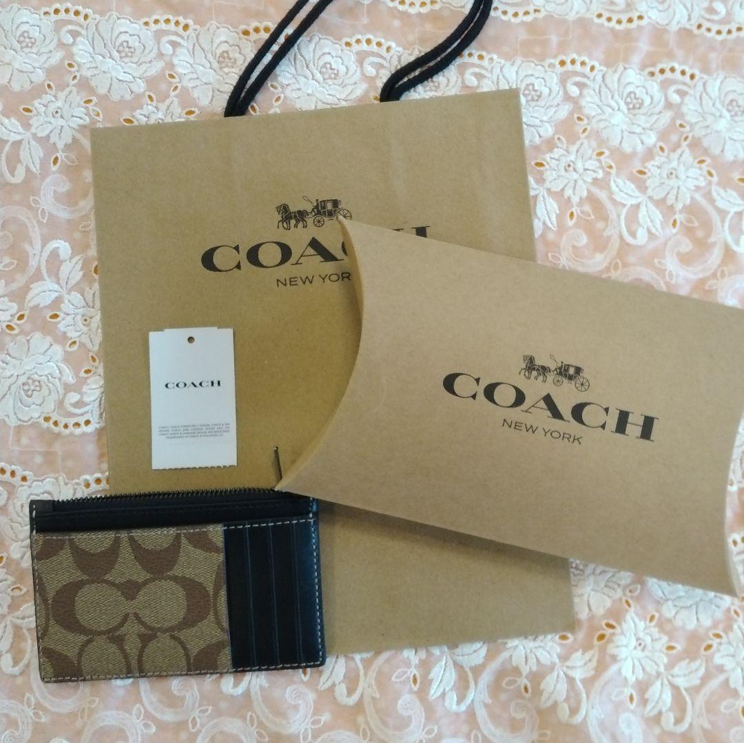 【新品未使用】 COACH カードケース シグネチャー マホ×カーキ 【新品未使用】 COACH カードケース シグネチャー マホ×カーキ