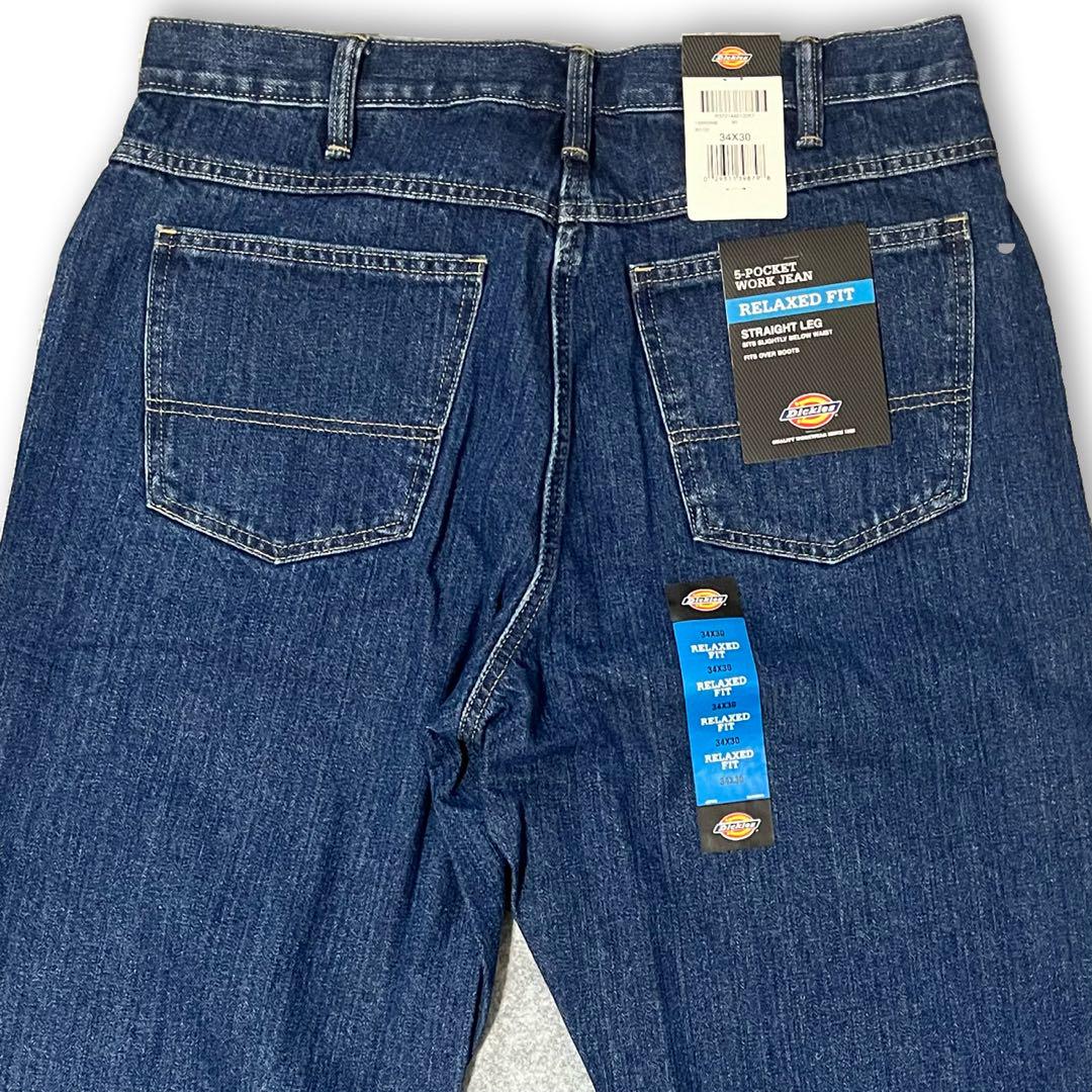 新品34x30 デニム DICKIES RELAXED STRAIGHT FIT