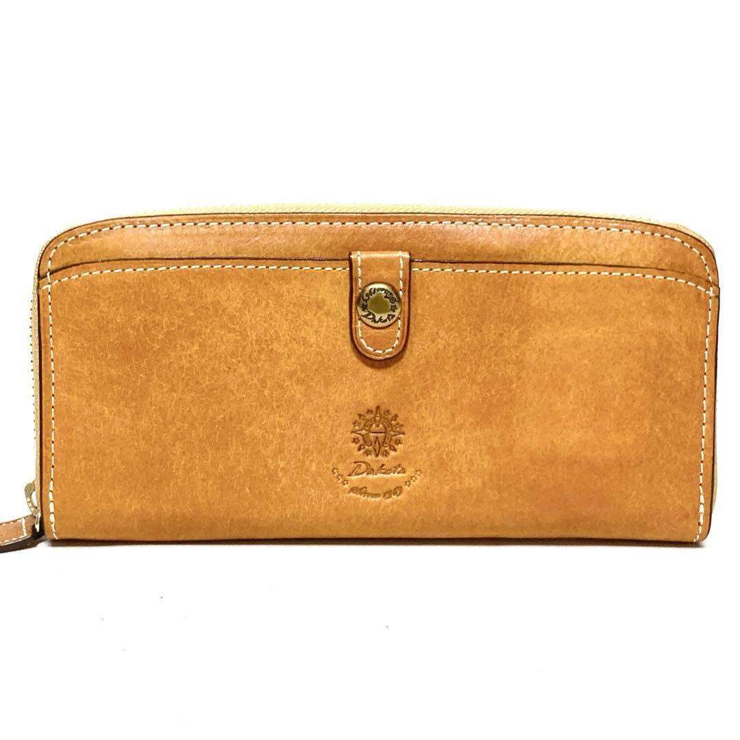 【極美品】 Dakota ラウンドジップ　長財布 金具　刻印　コラッジョ 茶小物